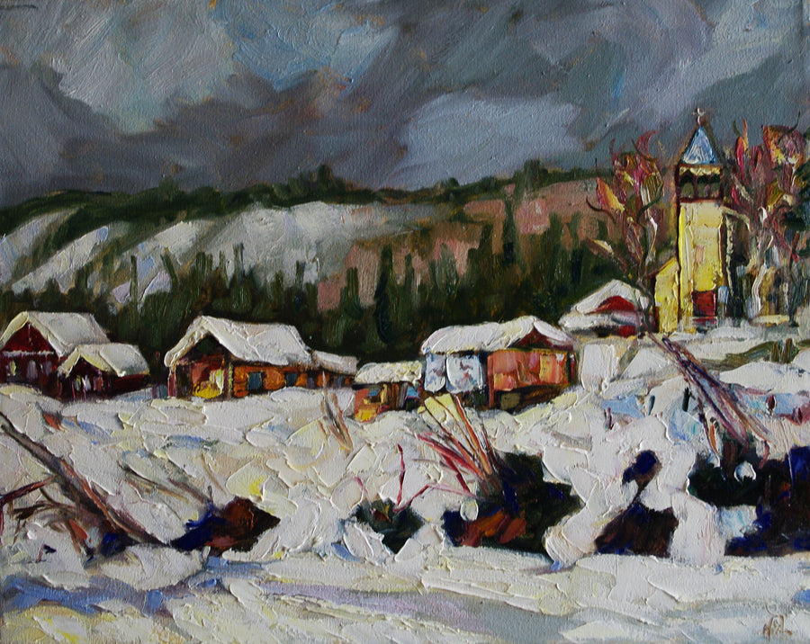 Moosehide From The River SOLD - Halin de Repentigny - painting