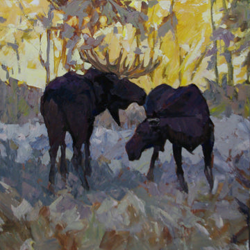 Romantic Moose - Halin de Repentigny - painting